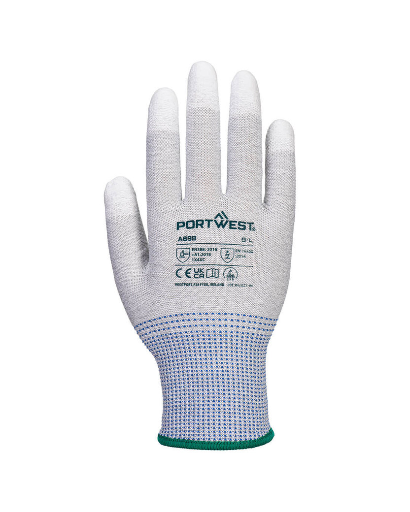 Portwest A698 MR13 ESD PU Protiporézne rukavice 12 párov