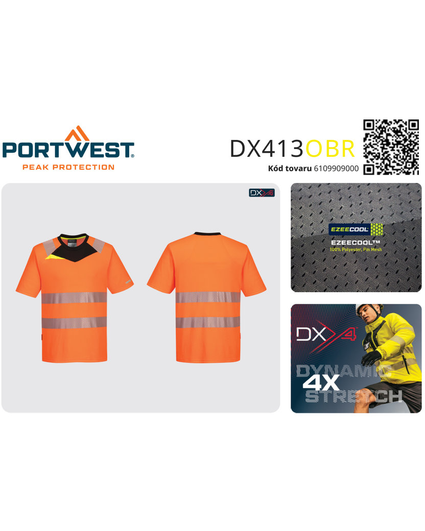 Portwest DX413 DX4 Hi-Vis Reflexné tričko