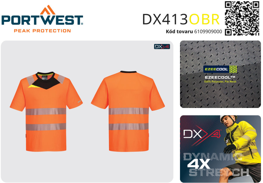 Portwest DX413 DX4 Hi-Vis Reflexné tričko