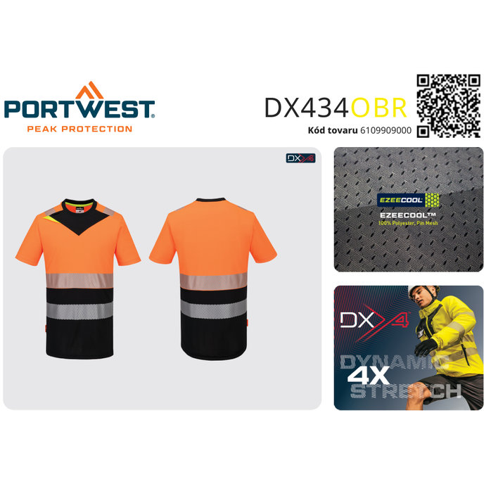 Portwest DX434 DX4 Hi-Vis Reflexné tričko