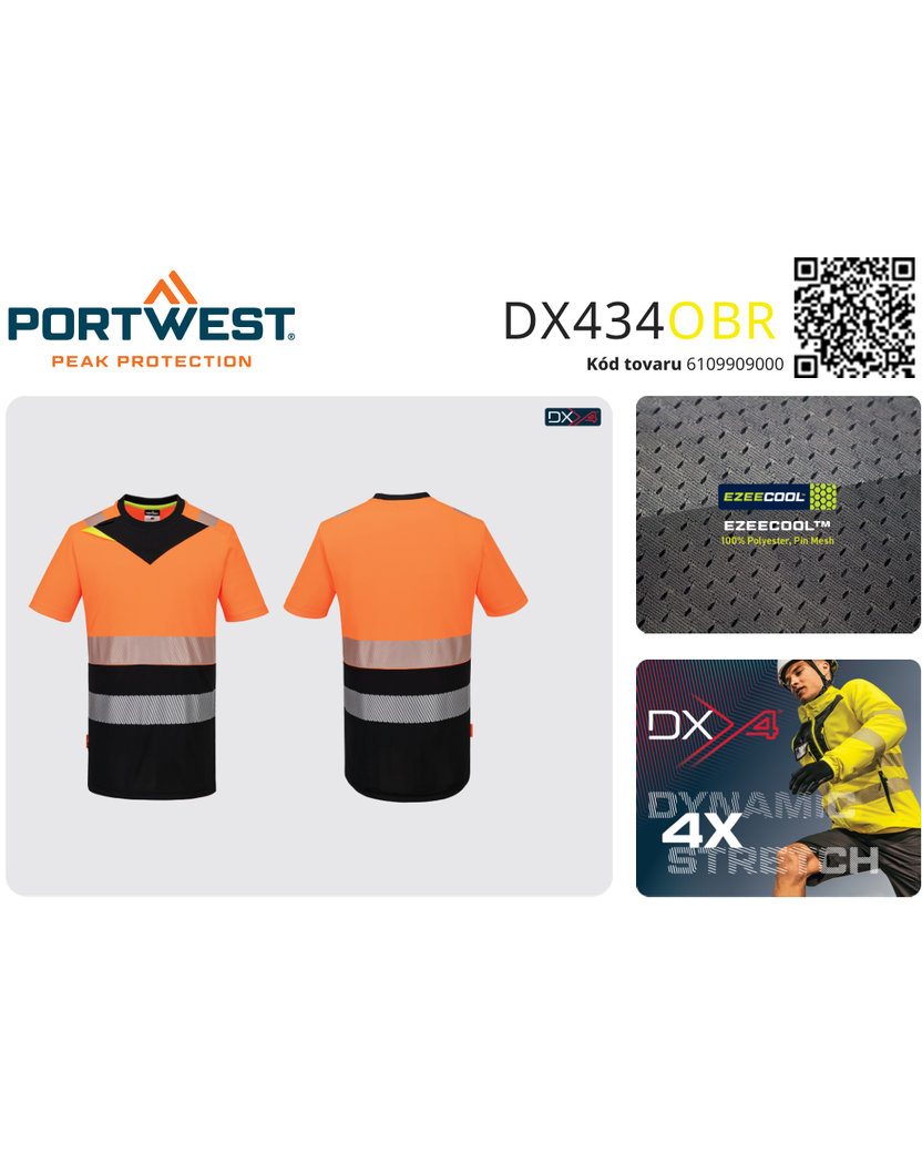 Portwest DX434 DX4 Hi-Vis Reflexné tričko