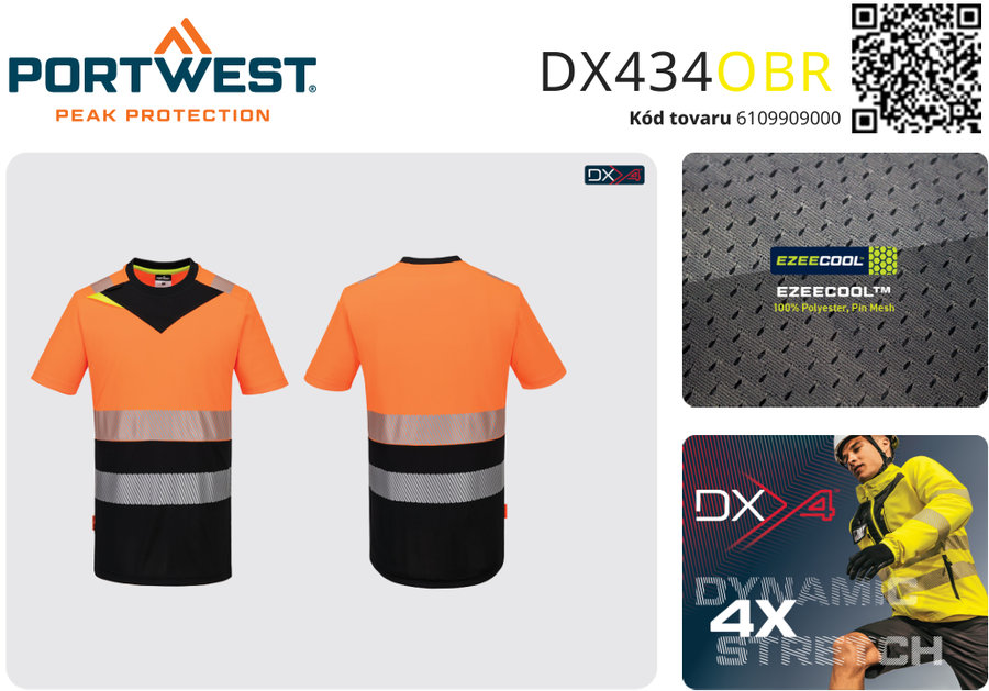 Portwest DX434 DX4 Hi-Vis Reflexné tričko