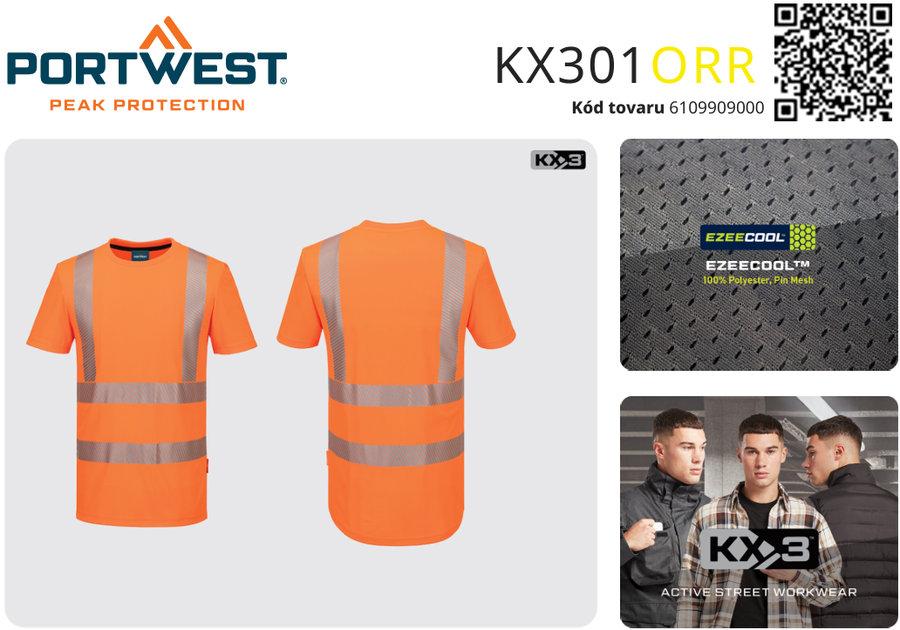 Portwest KX301 KX3 Hi-Vis Reflexné športové tričko