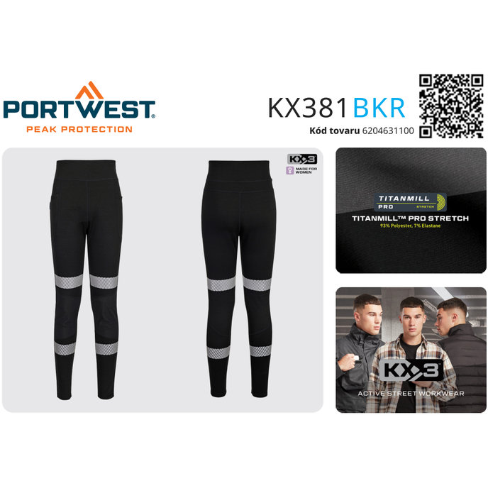 Portwest KX381 KX3 Enhanced Flexi Dámske pracovné legíny