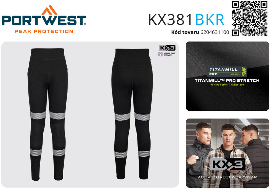 Portwest KX381 KX3 Enhanced Flexi Dámske pracovné legíny