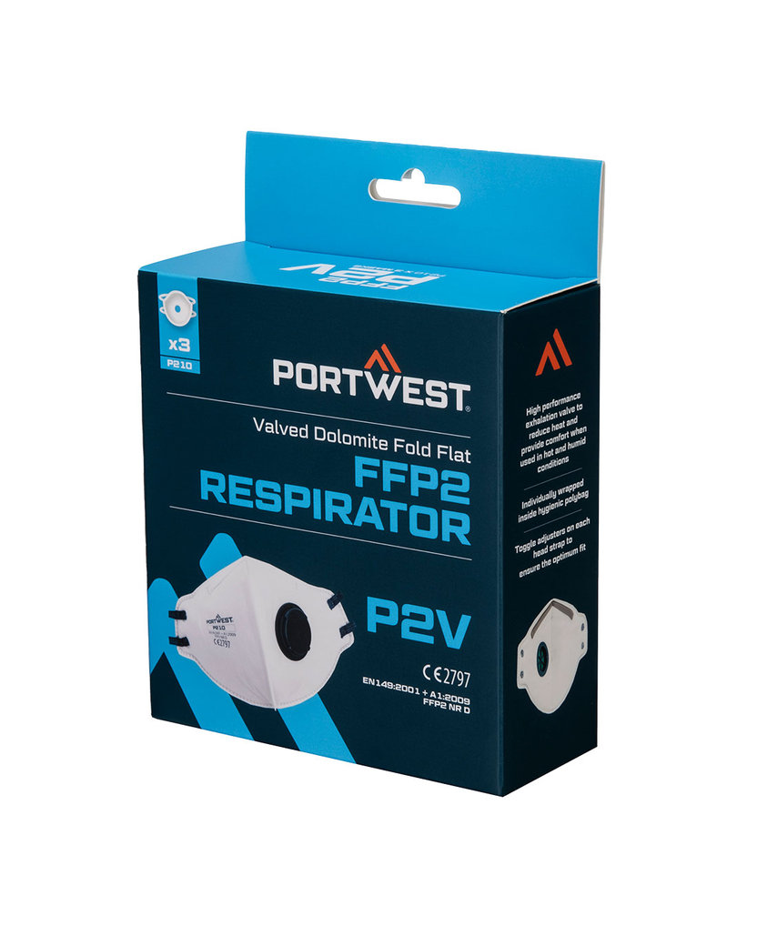Portwest P210 Dolomit FFP2 Respirátor s ventilom 3 ks