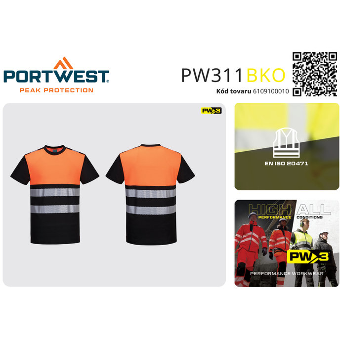 Portwest PW311 PW3 Hi-Vis Reflexné tričko