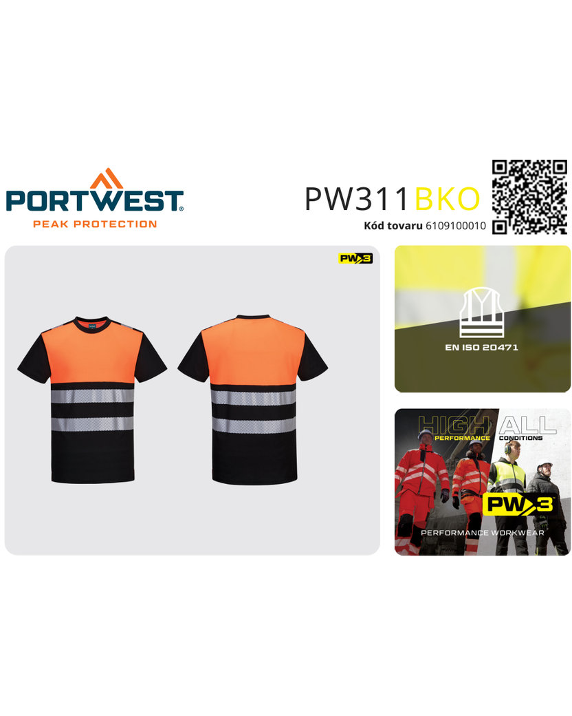 Portwest PW311 PW3 Hi-Vis Reflexné tričko