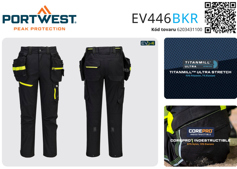 Portwest EV446 EV4 Ľahké pracovné strečové nohavice