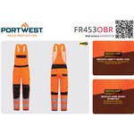 Portwest FR453 PW3 Modaflame Nehorľavé Hi-Vis multinorm nohavice na traky
