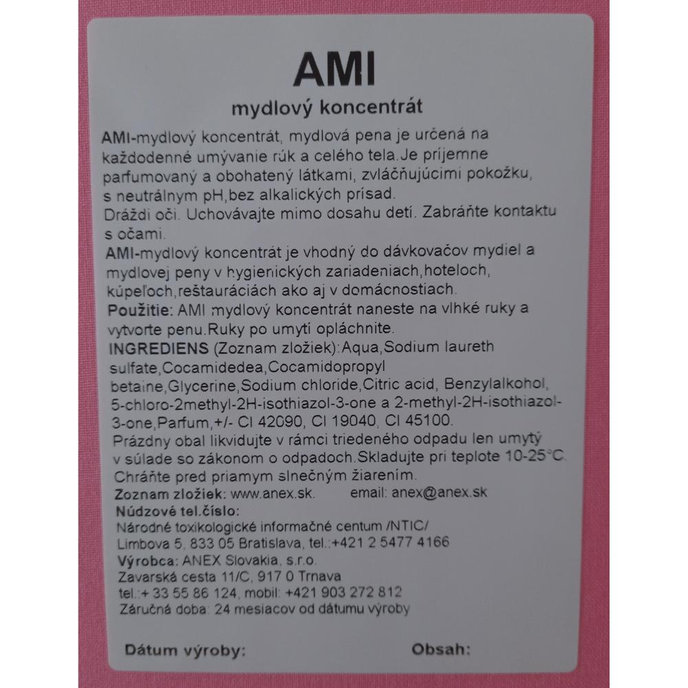 ANEX AMI Mydlová pena na čistenie rúk 1 kg