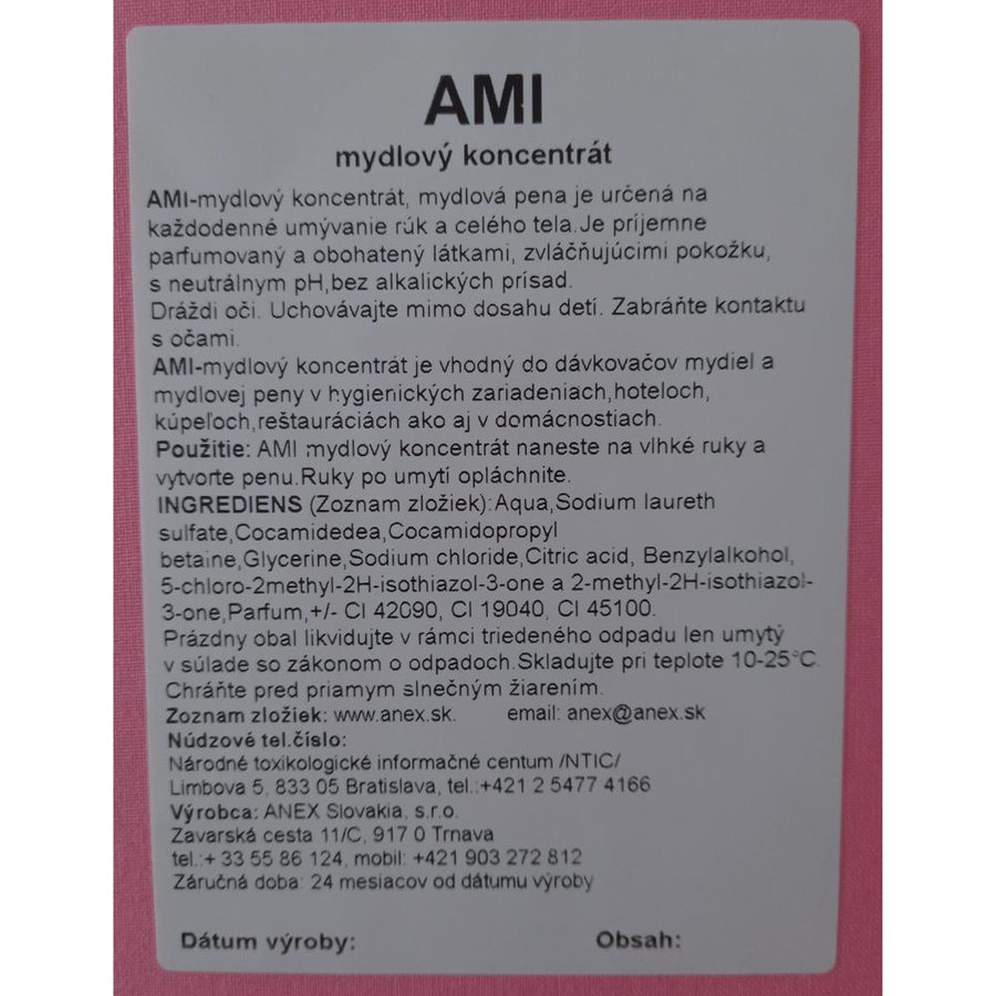 ANEX AMI Mydlová pena na čistenie rúk 1 kg