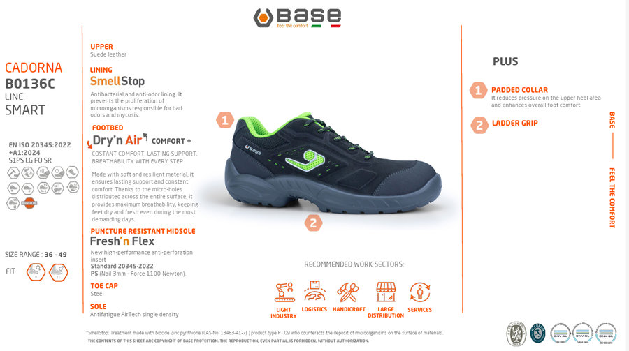 Base B0136C CADORNA S1PS LG FO SR Bezpečnostná obuv