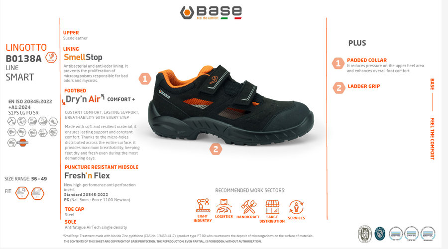 Base B0138A LINGOTTO S1PS LG FO SR Bezpečnostné sandále