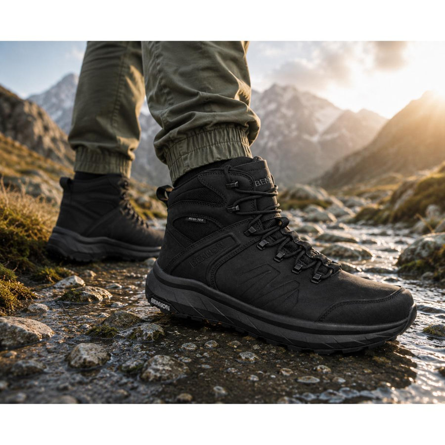 Bennon TERENNO BAREFOOT+ O6 BLACK MID Outdoorová obuv