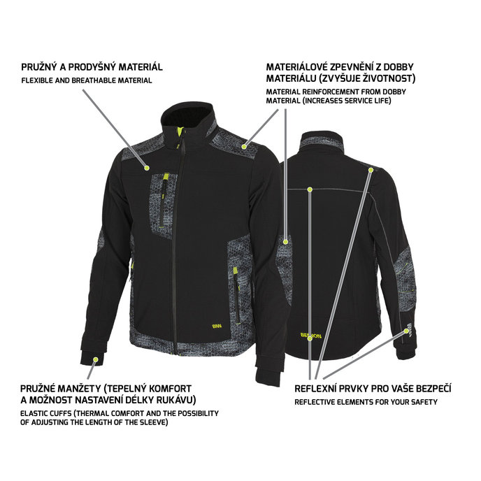 Bennon PREDATOR Jacket black/grey Pracovná blúza