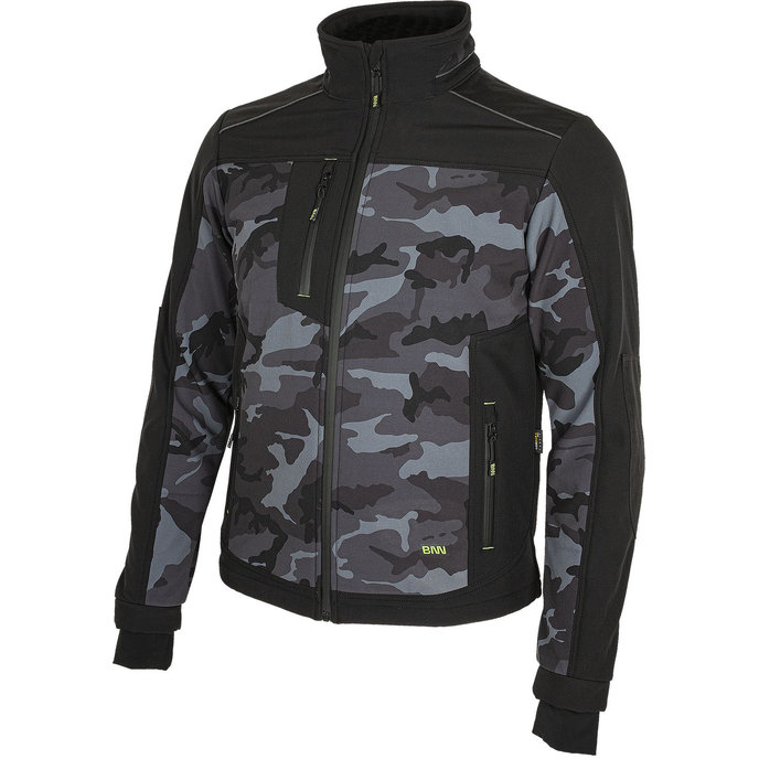 Bennon CAMOS Jacket black/grey Softshellová bunda