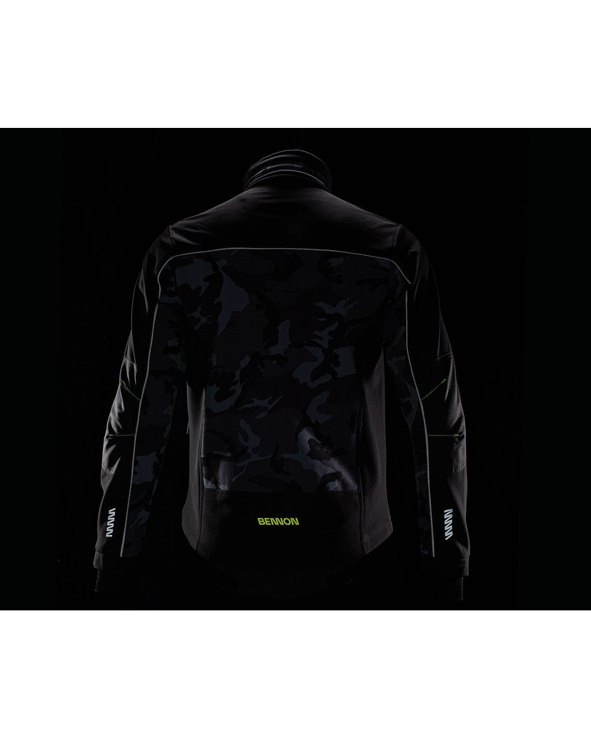 Bennon CAMOS Jacket black/grey Softshellová bunda