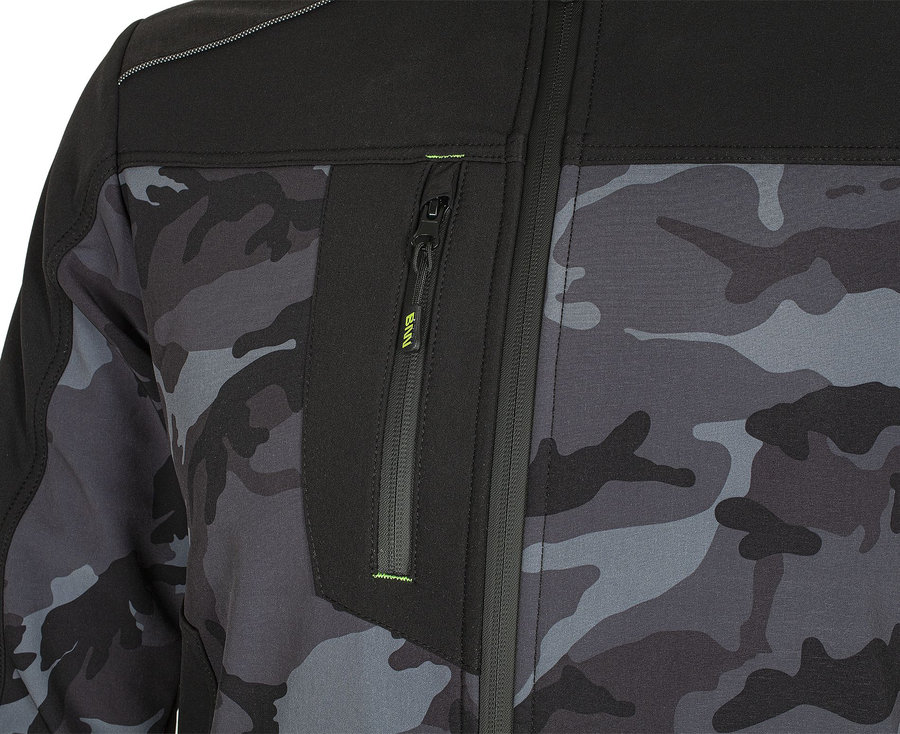 Bennon CAMOS Jacket black/grey Softshellová bunda