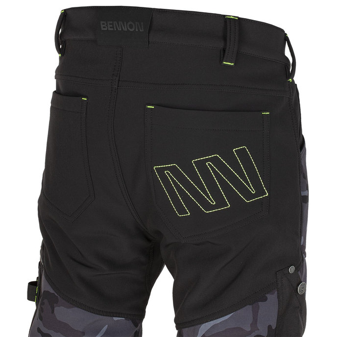 Bennon CAMOS Trousers black/grey Softshellové nohavice