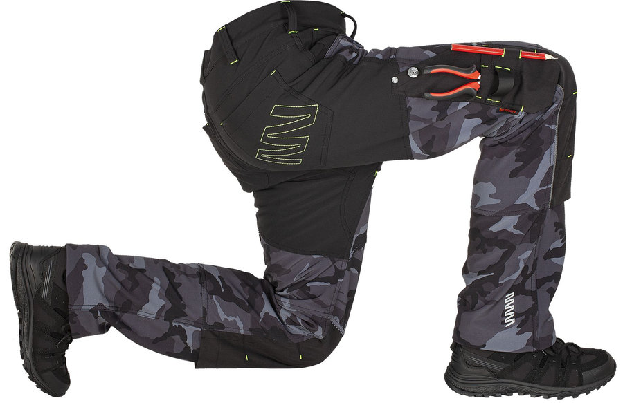 Bennon CAMOS Trousers black/grey Softshellové nohavice