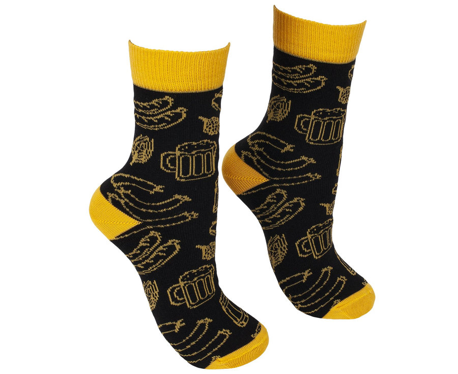 Bennon BENNONKY Beer Socks black/yellow Ponožky
