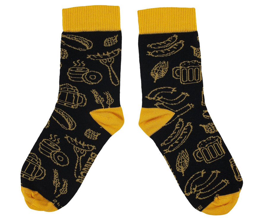 Bennon BENNONKY Beer Socks black/yellow Ponožky
