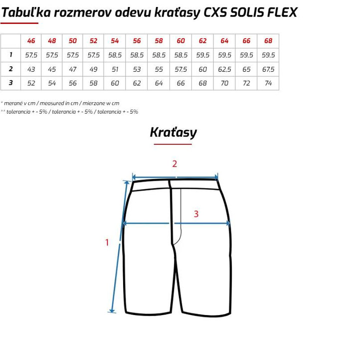CXS SOLIS FLEX Pánske pracovné kraťasy