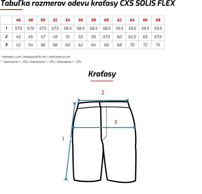 CXS SOLIS FLEX Pánske pracovné kraťasy