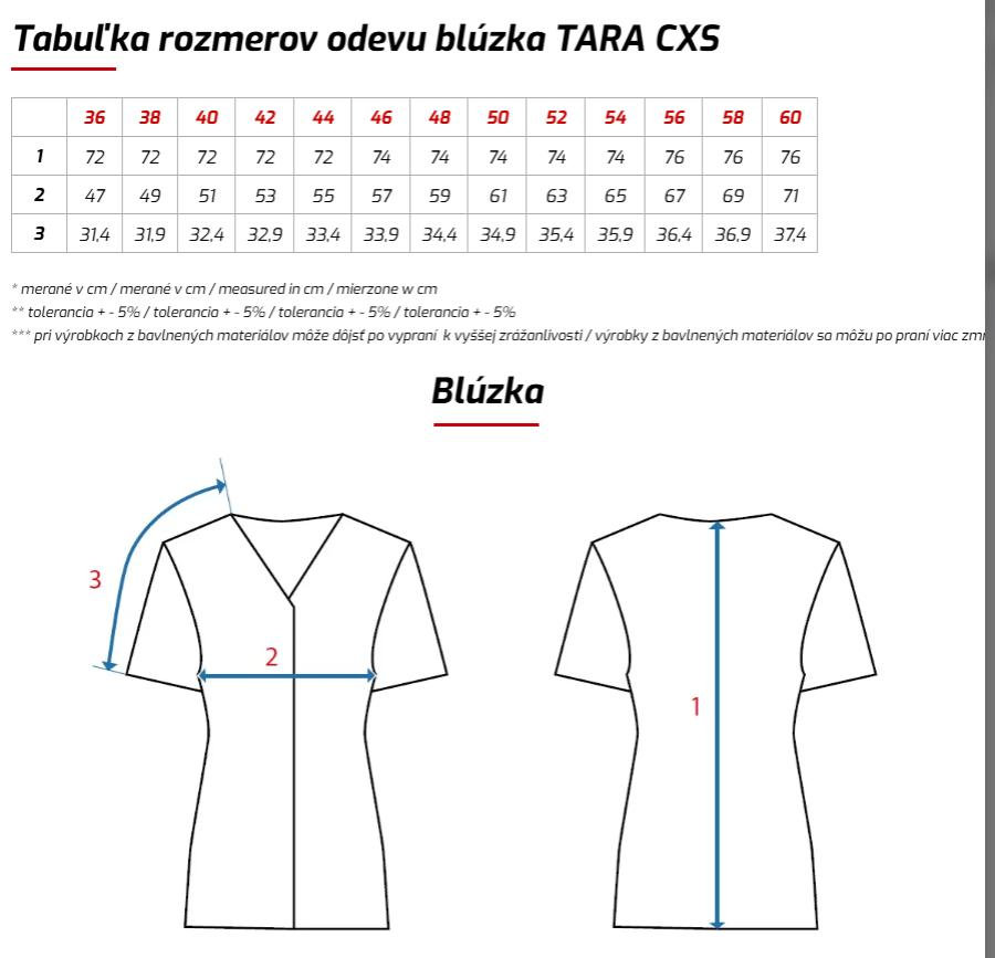 CXS TARA Dámska zdravotnícka blúzka