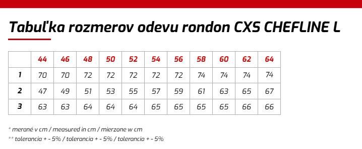 CXS CHEFLINE W-L Pánsky kuchársky rondon