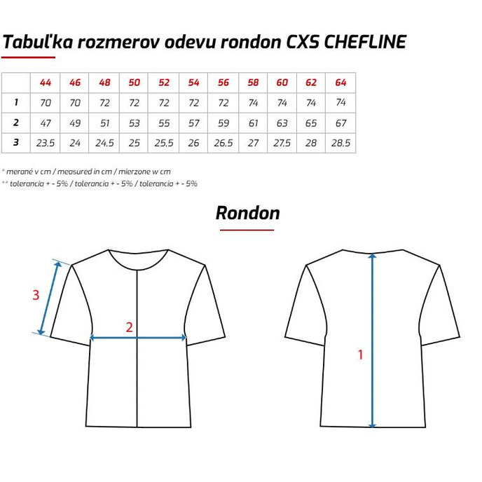 CXS CHEFLINE W-S Pánsky kuchársky rondon