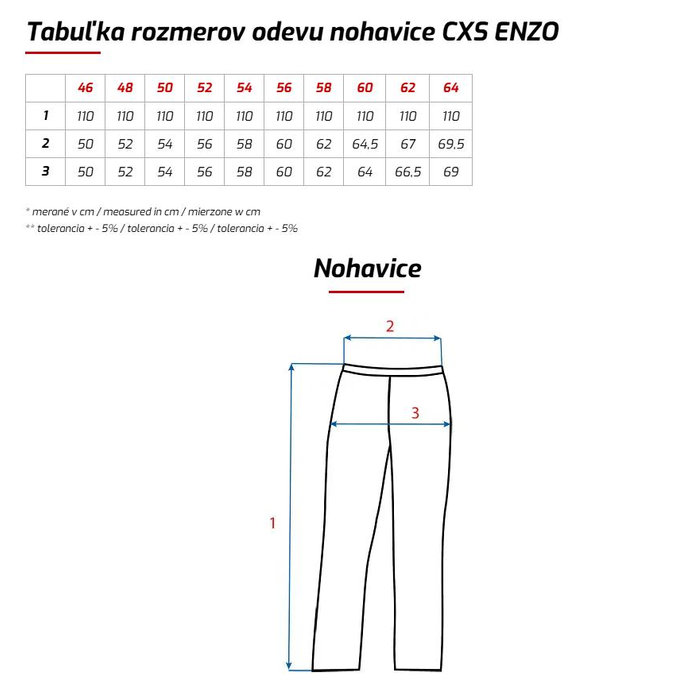 CXS ENZO Pánske kuchárske nohavice