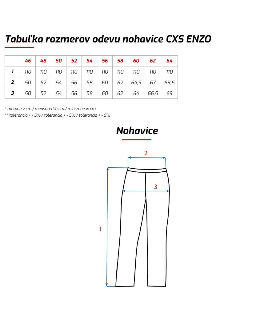 CXS ENZO Pánske kuchárske nohavice