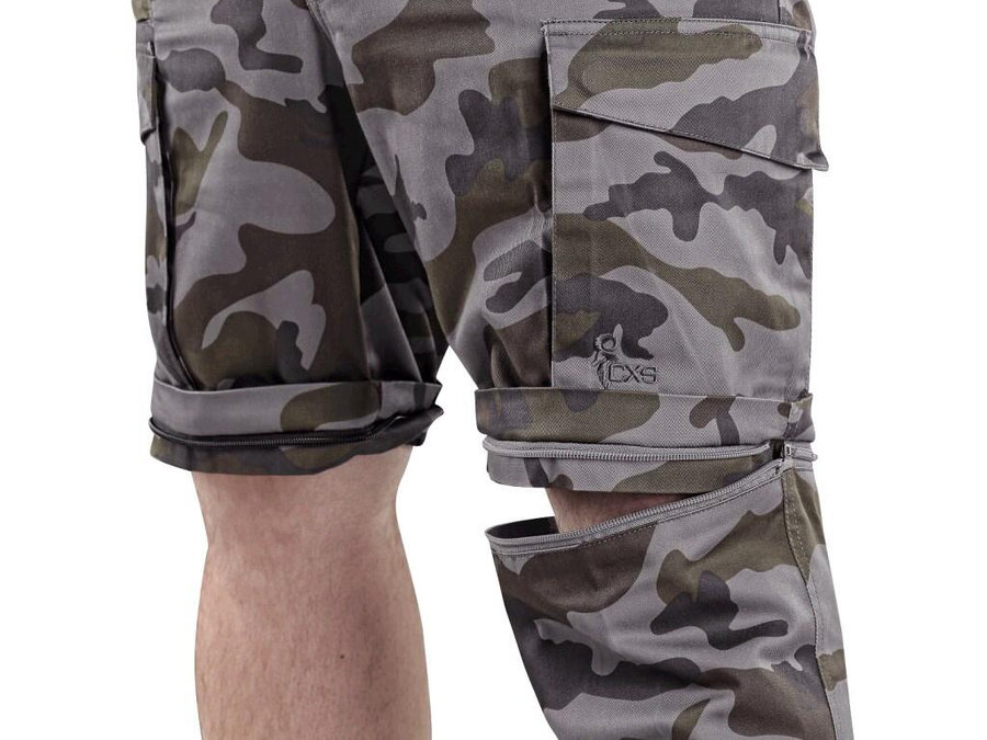 CXS CAMO Pánske maskáčové nohavice 2v1