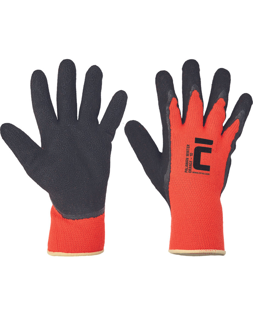 Cerva PALAWAN WINTER HV ORANGE Zateplené reflexné pracovné rukavice s blistrom