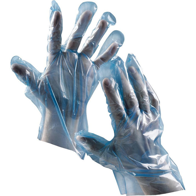 Cerva DUCK BLUE HG JR Jednorazové PE rukavice 100 ks