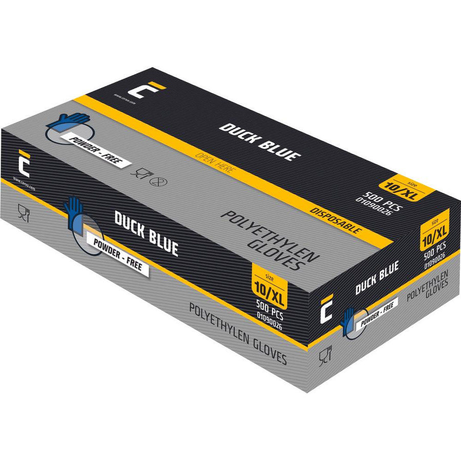 Cerva DUCK BLUE JR Jednorazové polyetylénové rukavice 500 ks