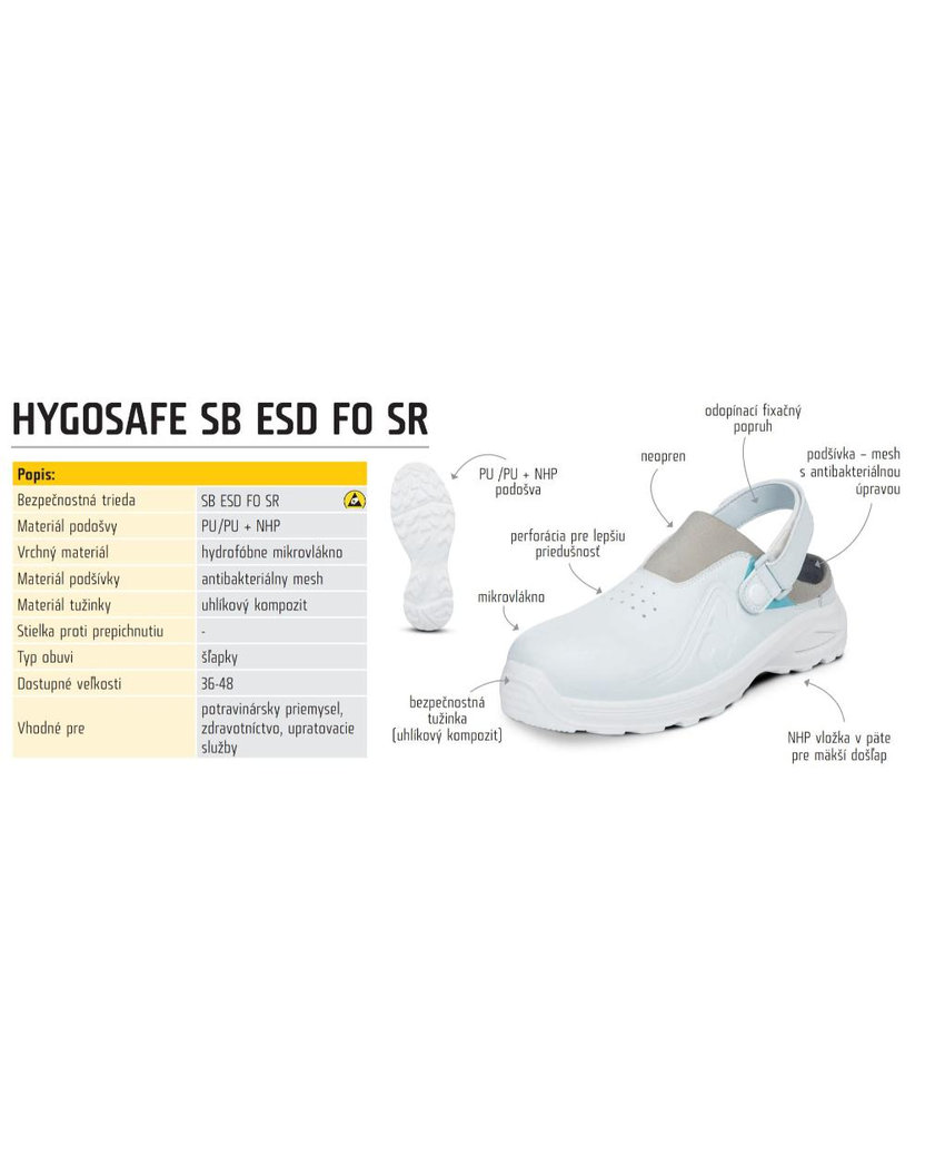 Cerva HYGOSAFE SB ESD SR Bezpečnostná obuv
