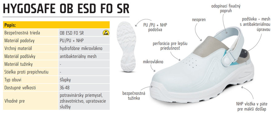 Cerva HYGOSAFE OB ESD SR Pracovná obuv