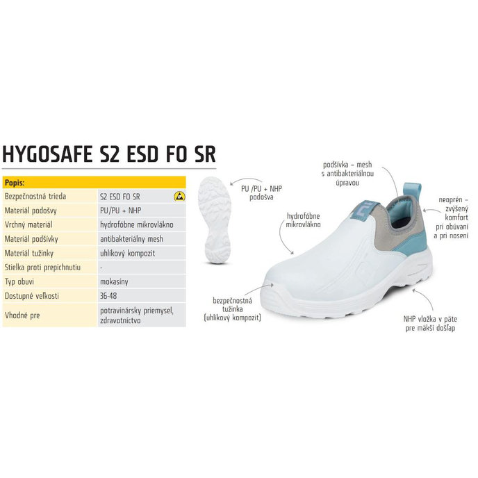 Cerva HYGOSAFE S2 ESD SR Bezpečnostná obuv