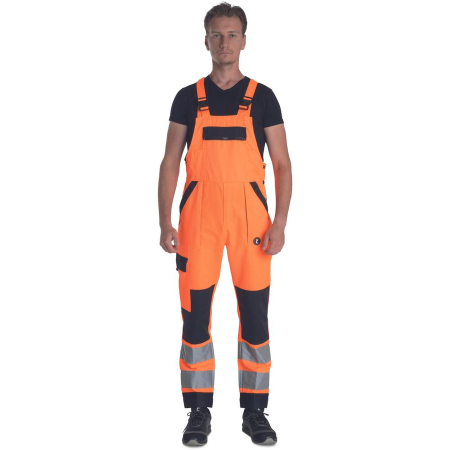 Cerva MAX NEO HV Reflexné montérkové nohavice s náprsenkou