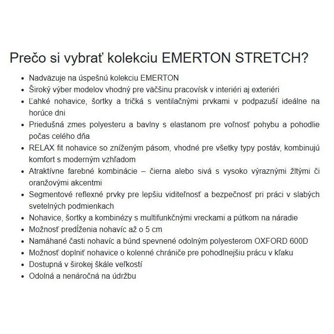 Cerva EMERTON STRETCH Pracovná bunda