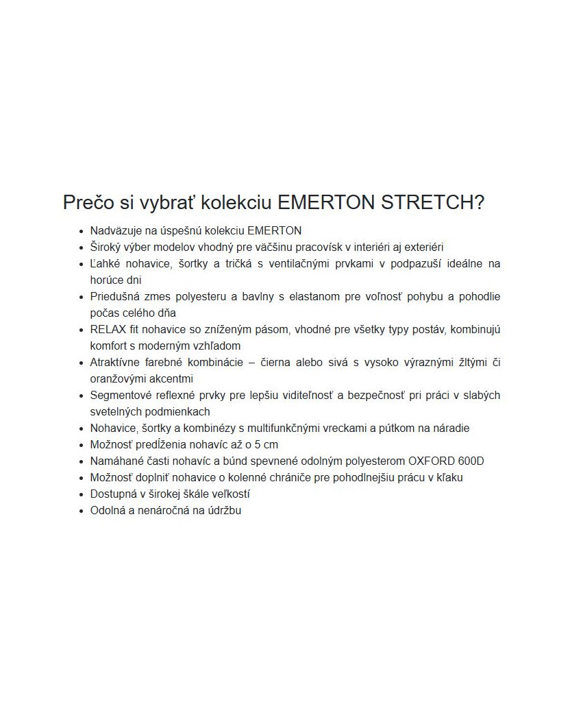 Cerva EMERTON STRETCH Pracovná kombinéza