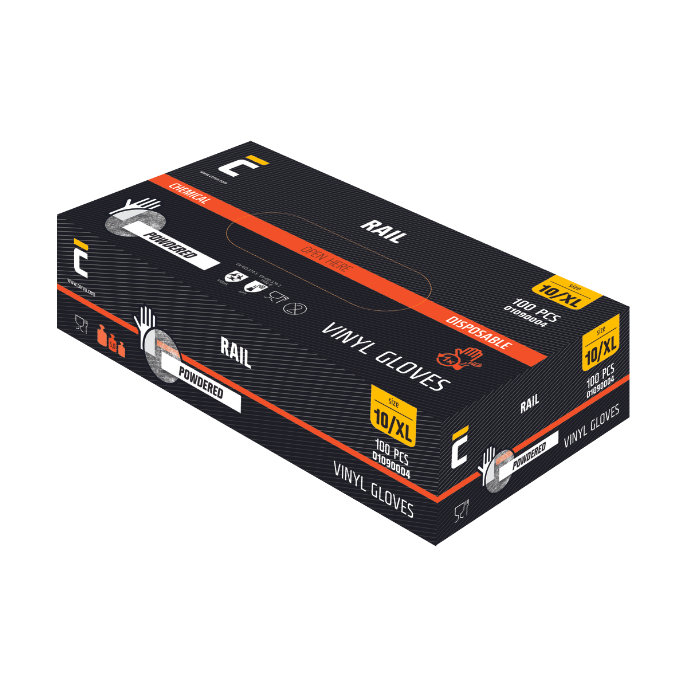 Cerva RAIL Jednorazové rukavice pudrované 100 ks