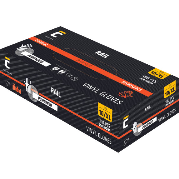 Cerva RAIL Jednorazové rukavice pudrované 100 ks