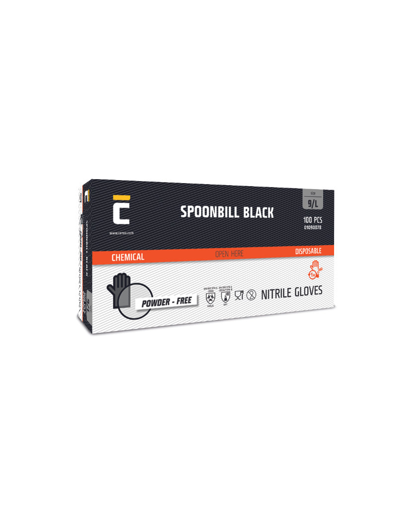 Cerva SPOONBILL BLACK Jednorazové rukavice 100 ks