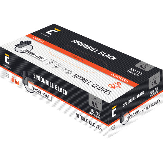 Cerva SPOONBILL BLACK Jednorazové rukavice 100 ks
