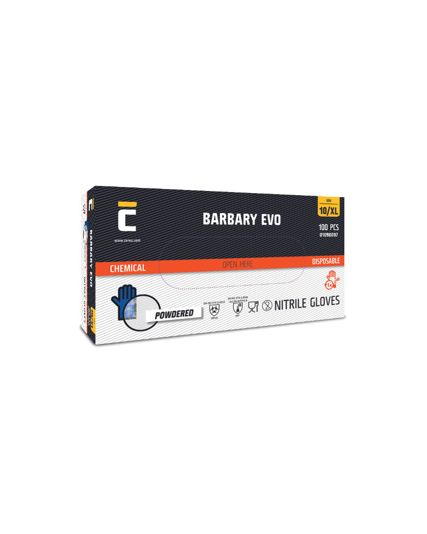 Cerva BARBARY EVO Nitril Jednorazové rukavice 100 ks