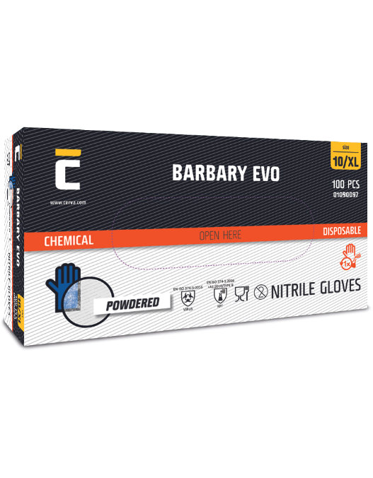 Cerva BARBARY EVO Nitril Jednorazové rukavice 100 ks